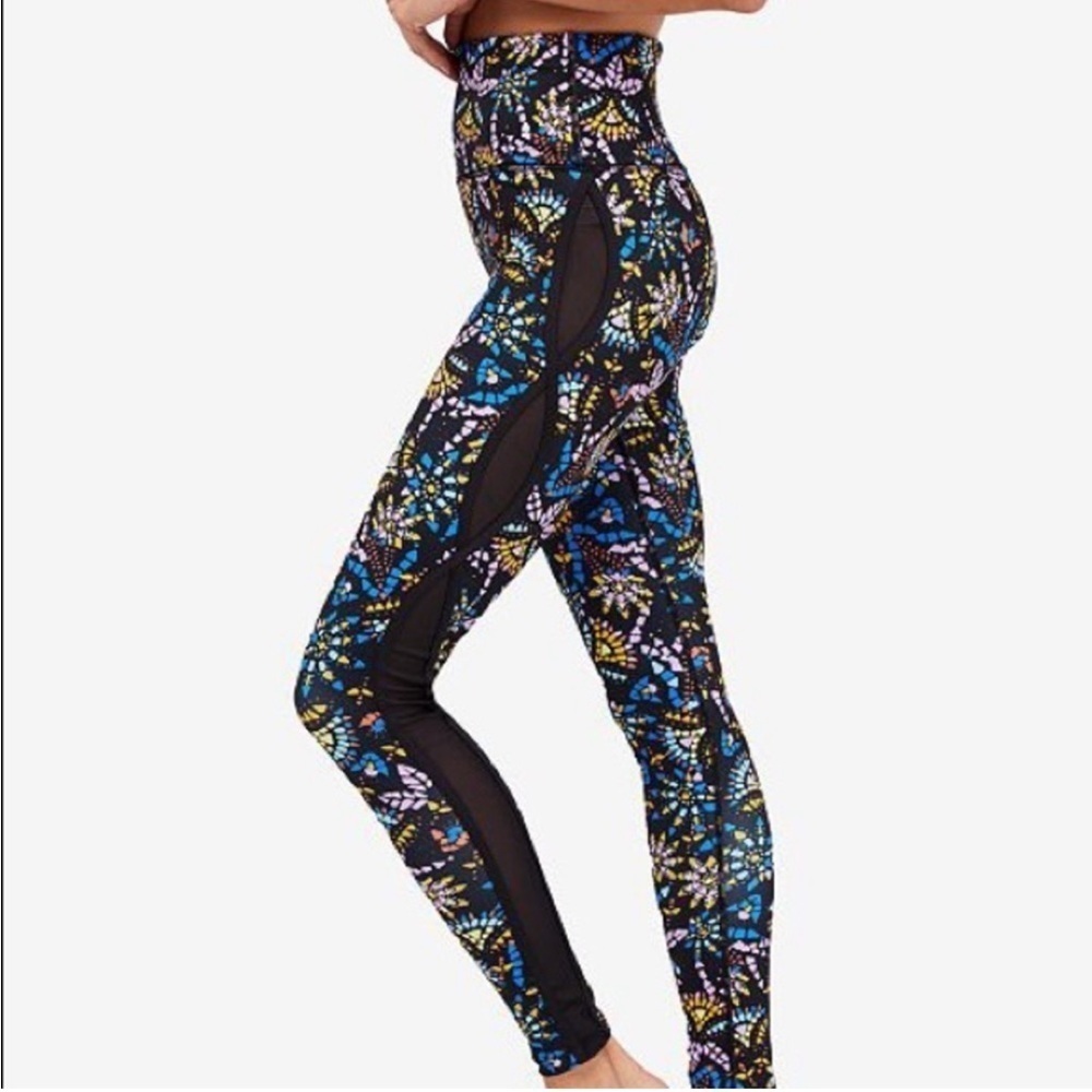 Free People FP Movement Liza Dry Illusion Patterned Mesh Cut Out Legging